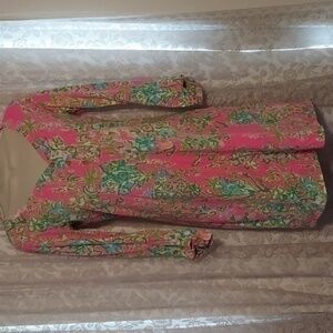 Lilly Pulitzer pink floral mini dress, excellent condition! Size XS